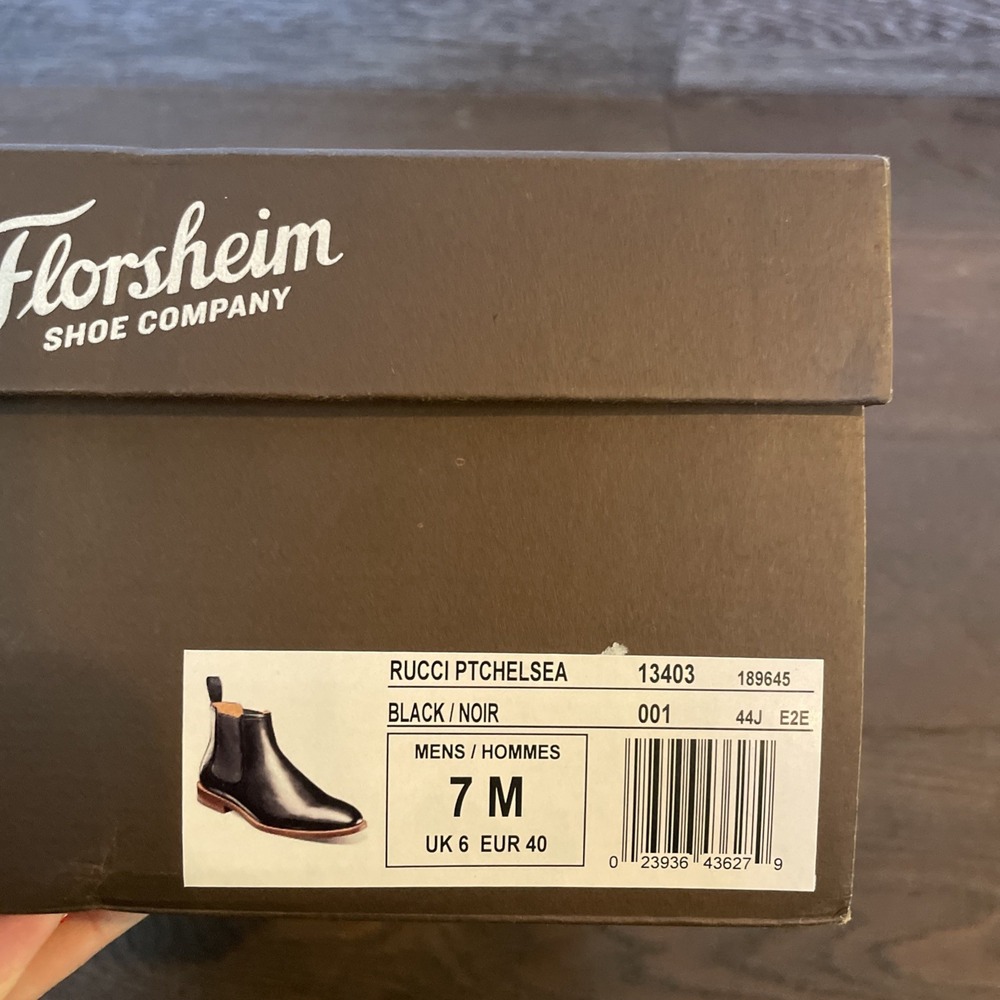 Florsheim Men Boots Rucci Plain Toe Black Size 7m - Picture 4 of 8